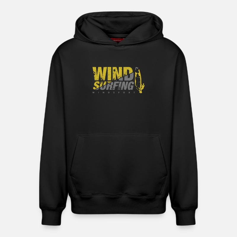 WINDSURFING planche à voile - Sweat à capuche unisexe décontracté en coton biologique – de SPREAD - noir