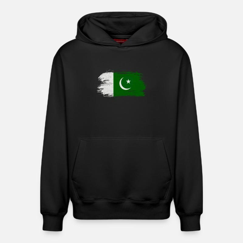 Drapeau du Pakistan - Sweat à capuche unisexe décontracté en coton biologique – de SPREAD - noir