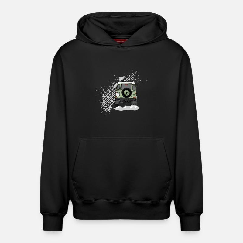 Defender Splash Rear - Sweat à capuche unisexe décontracté en coton biologique – de SPREAD - noir