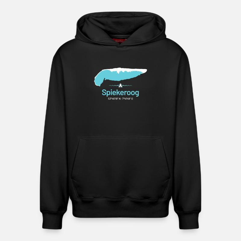 Spiekeroog | Carte de conception - Sweat à capuche unisexe décontracté en coton biologique – de SPREAD - noir