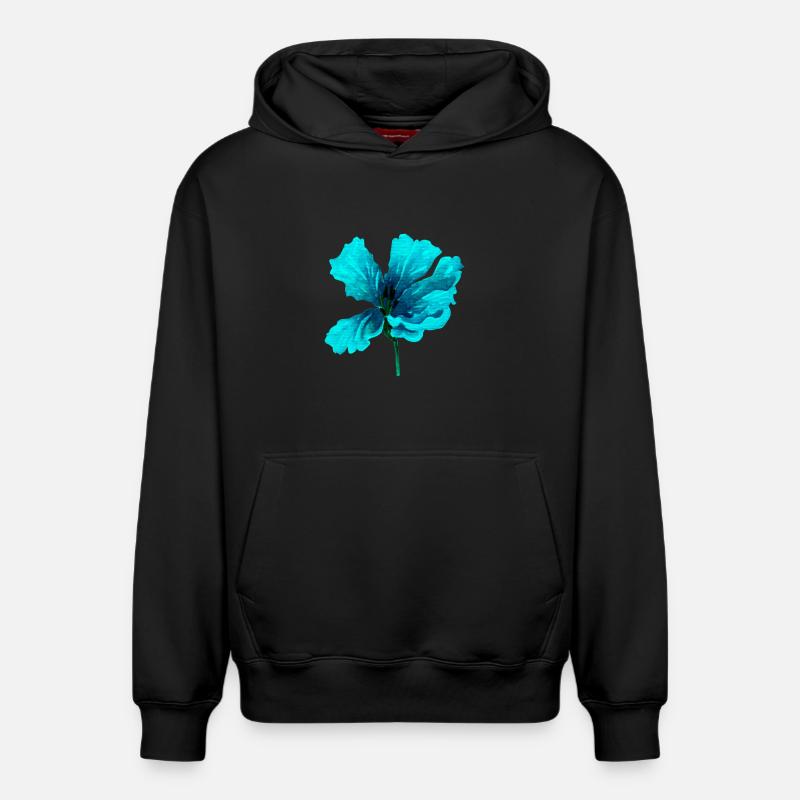 fleur - Sweat à capuche unisexe décontracté en coton biologique – de SPREAD - noir
