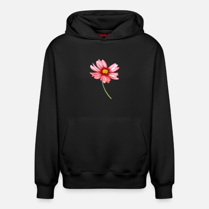 fleur - Sweat à capuche unisexe décontracté en coton biologique – de SPREAD - noir