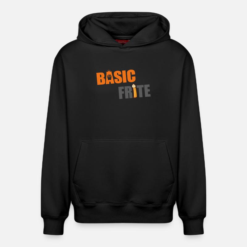 Basic frite 2 - Sweat à capuche unisexe décontracté en coton biologique – de SPREAD - noir