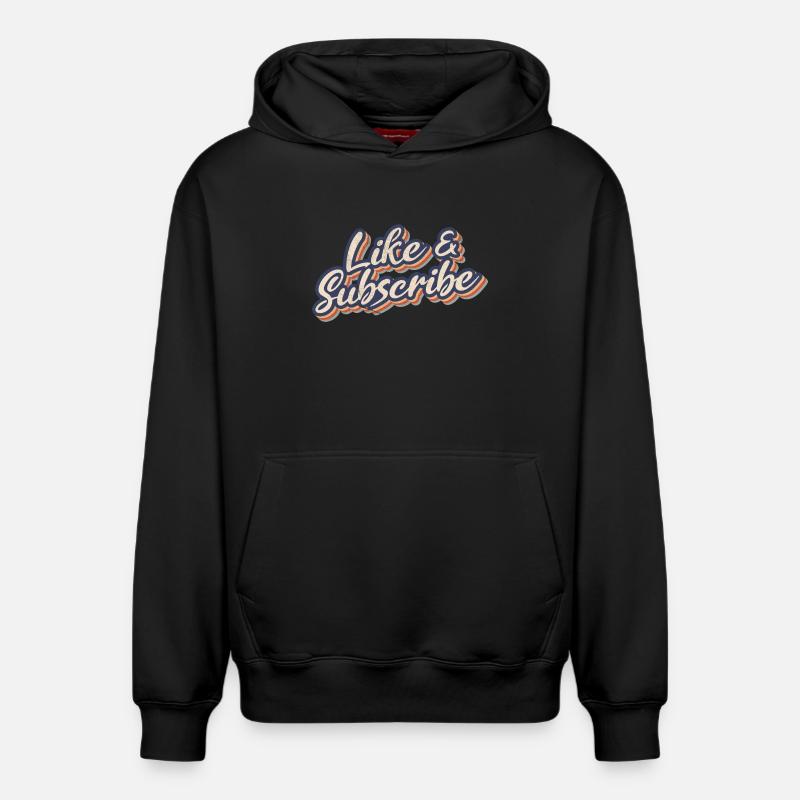 Like &Subscribe 70s Style - Sweat à capuche unisexe décontracté en coton biologique – de SPREAD - noir