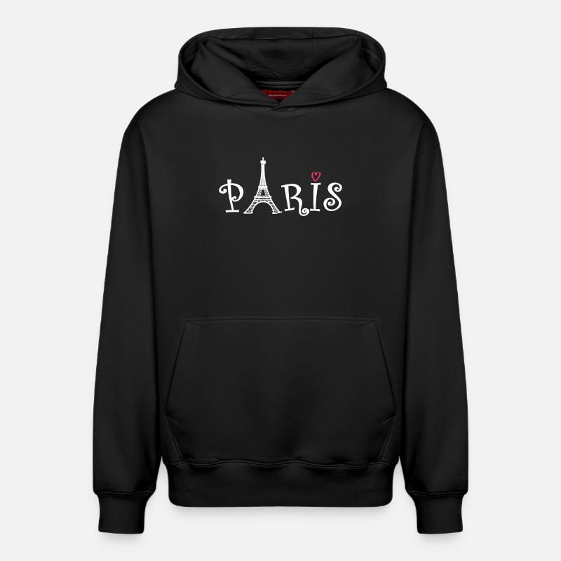 Paris - Sweat à capuche unisexe décontracté en coton biologique – de SPREAD - noir