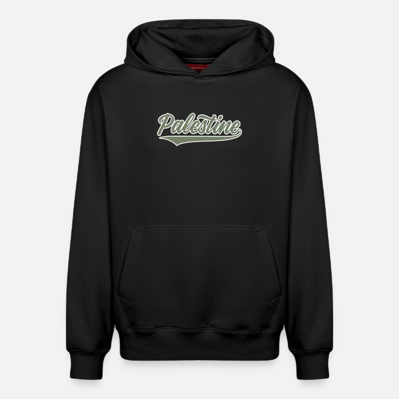 Palestine style baseball vert olive-blanc - Sweat à capuche unisexe décontracté en coton biologique – de SPREAD - noir