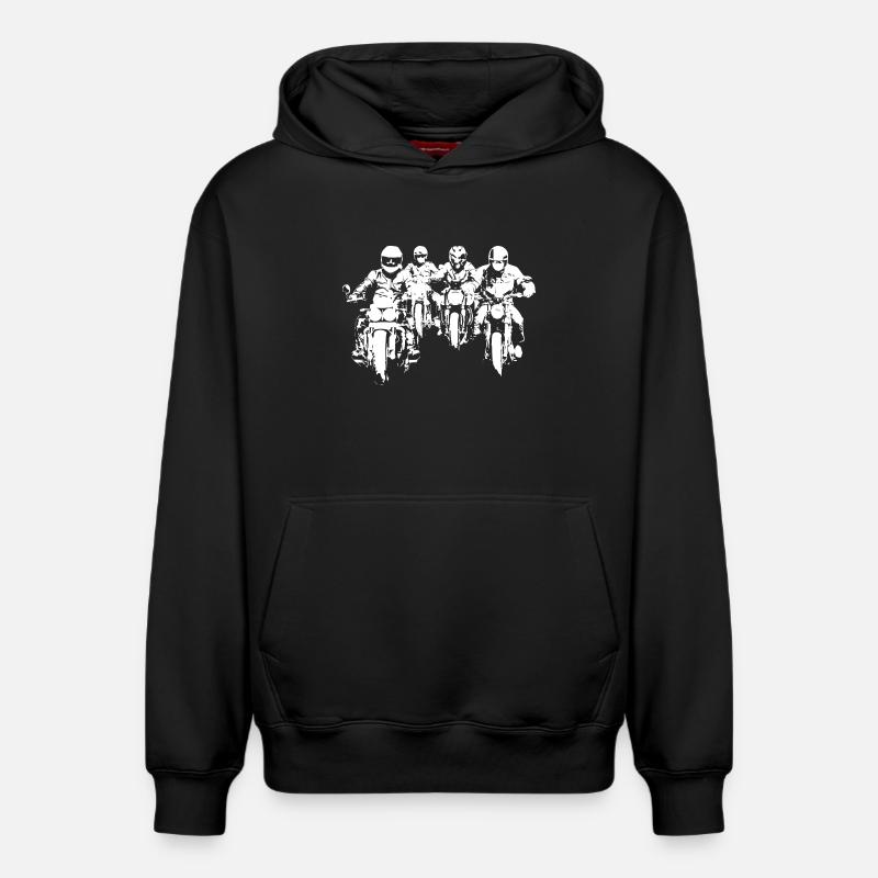 Bikergroup blanc - Sweat à capuche unisexe décontracté en coton biologique – de SPREAD - noir