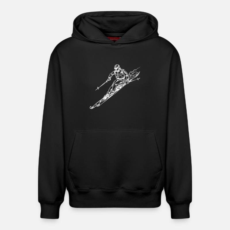 Ski - Sweat à capuche unisexe décontracté en coton biologique – de SPREAD - noir