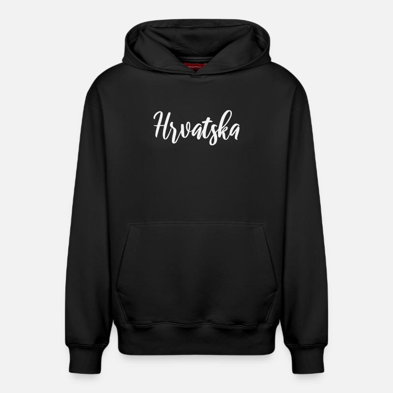 Hrvatska Script Identity - Sweat à capuche unisexe décontracté en coton biologique – de SPREAD - noir