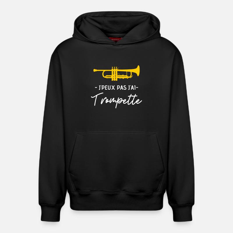 Trompette - Sweat à capuche unisexe décontracté en coton biologique – de SPREAD - noir