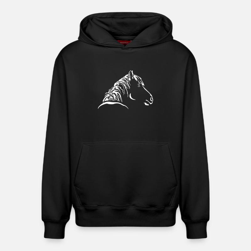 Tête de cheval « Black Edition » - Sweat à capuche unisexe décontracté en coton biologique – de SPREAD - noir