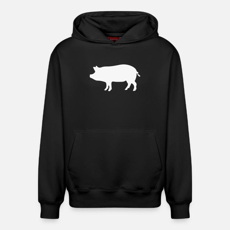 Cochon / 1c - Sweat à capuche unisexe décontracté en coton biologique – de SPREAD - noir