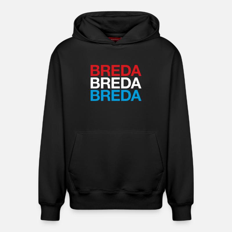 BREDA Pays-Bas Drapeau Pays-Bas - Sweat à capuche unisexe décontracté en coton biologique – de SPREAD - noir