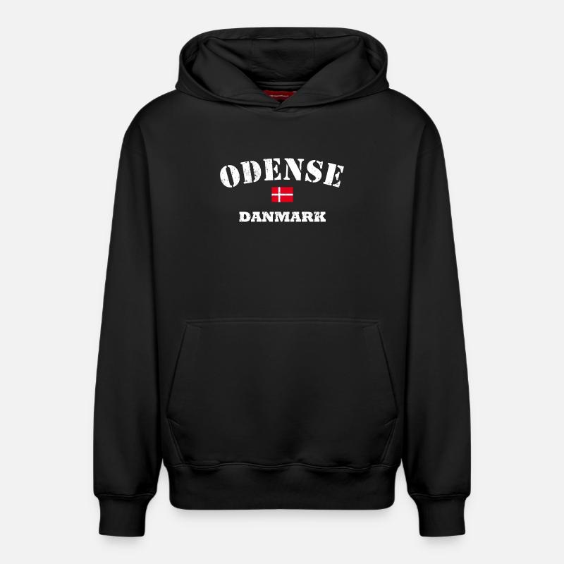 Odense Danemark - Sweat à capuche unisexe décontracté en coton biologique – de SPREAD - noir