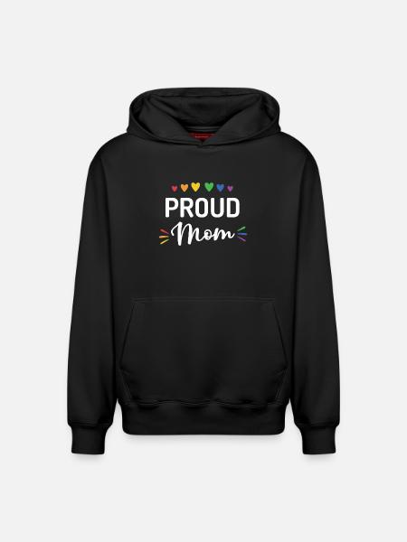 Proud Mom - Relaxed Unisex Organic Hoodie – by SPREAD - black