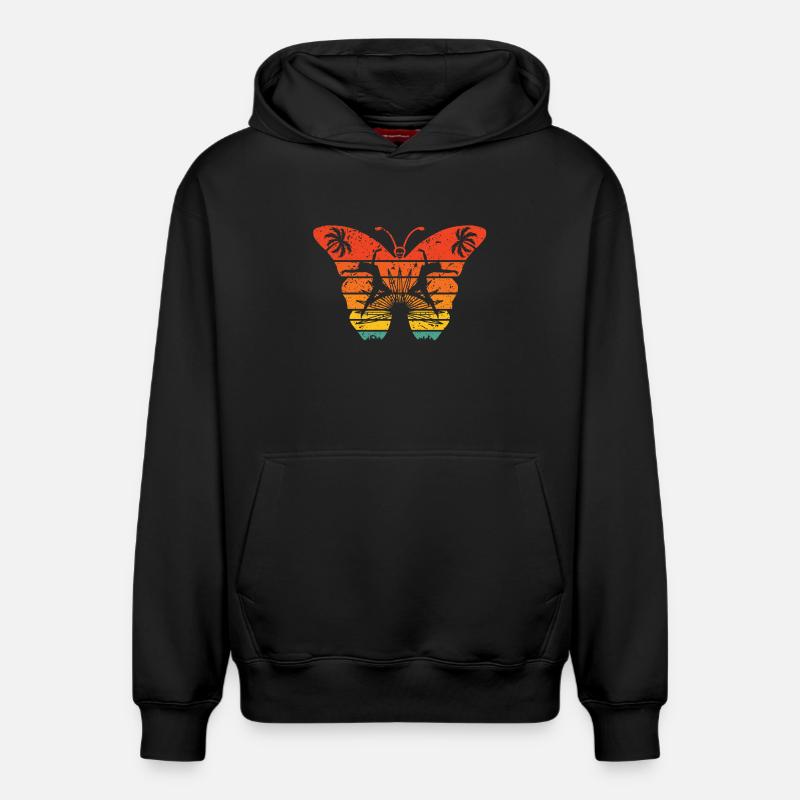 Étrange effet papillon - Sweat à capuche unisexe décontracté en coton biologique – de SPREAD - noir