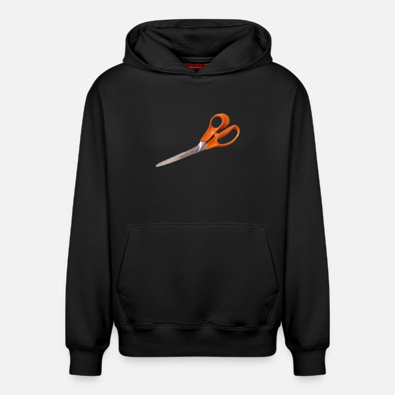 Ciseaux orange - Sweat à capuche unisexe décontracté en coton biologique – de SPREAD - noir