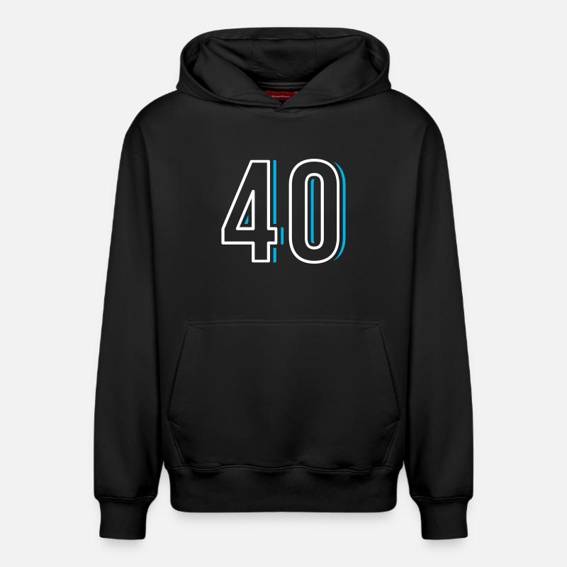 Numéro 40 - Quarante - Sweat à capuche unisexe décontracté en coton biologique – de SPREAD - noir