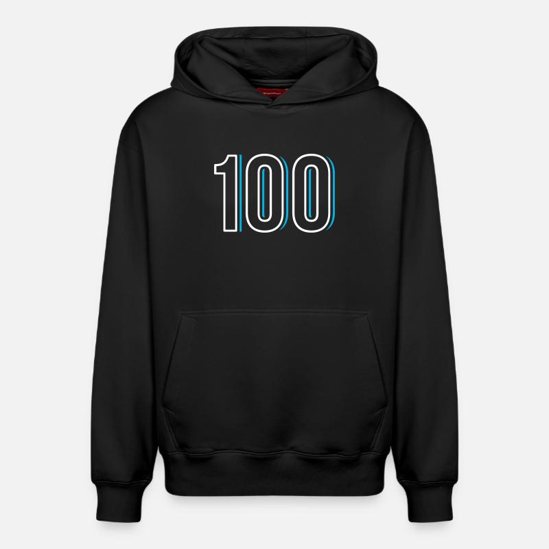 Numéro 100 - Cent - cent - Sweat à capuche unisexe décontracté en coton biologique – de SPREAD - noir