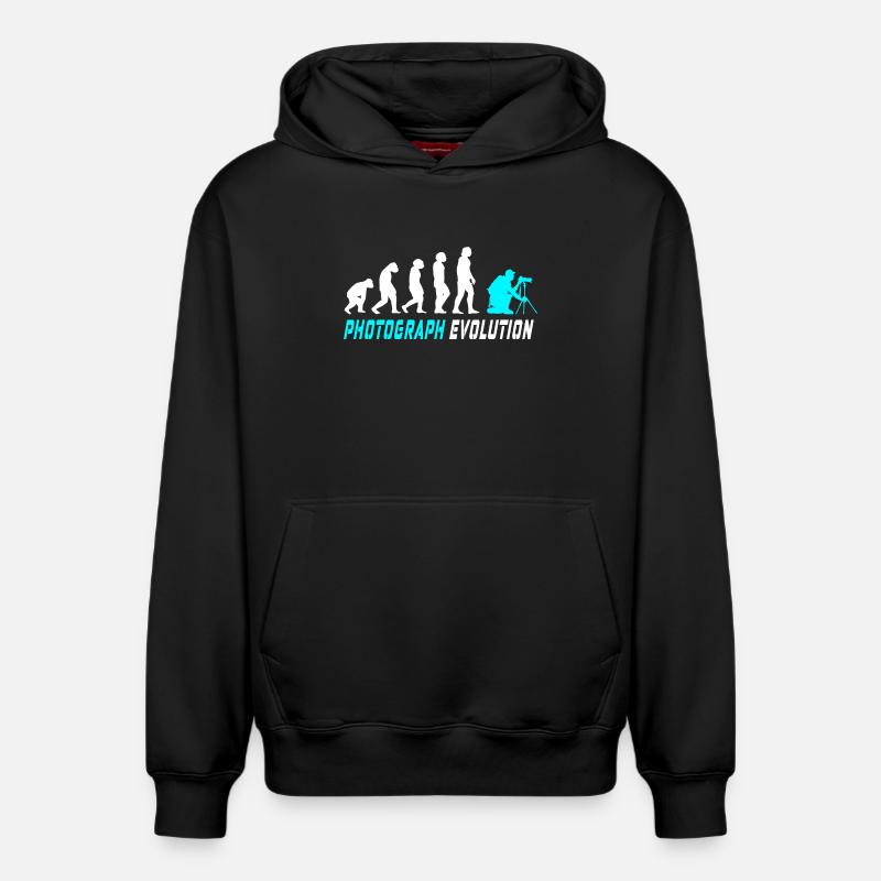 Fotograf Evolution - Relaxed Unisex Organic Hoodie – von SPREAD - Schwarz
