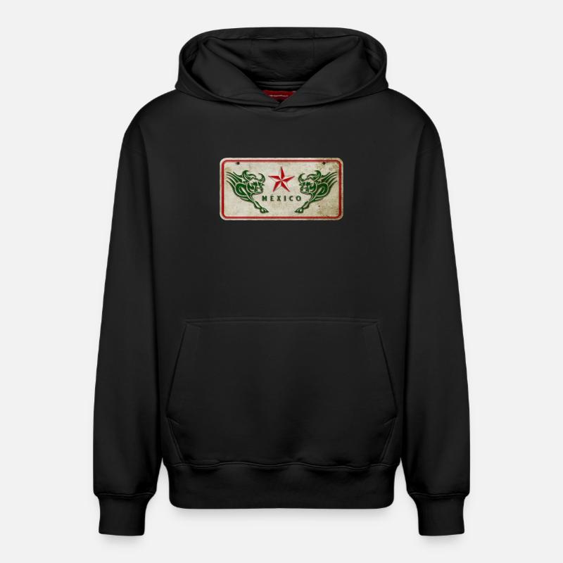 Bouclier du Mexique - Sweat à capuche unisexe décontracté en coton biologique – de SPREAD - noir