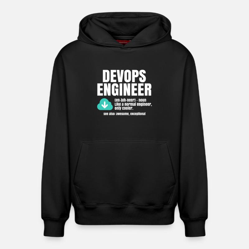 Ingénieur Devops - Sweat à capuche unisexe décontracté en coton biologique – de SPREAD - noir