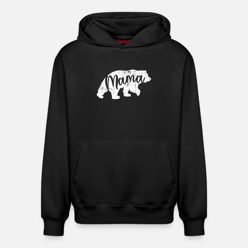 Mama Bear Script Logo - Sweat à capuche unisexe décontracté en coton biologique – de SPREAD - noir