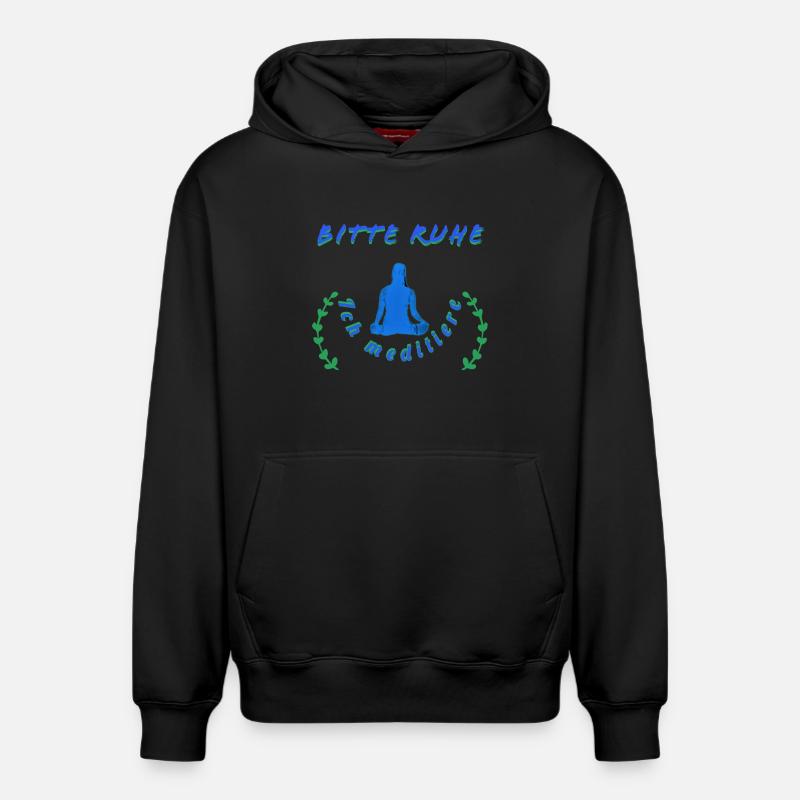 Message de méditation relaxante - Sweat à capuche unisexe décontracté en coton biologique – de SPREAD - noir