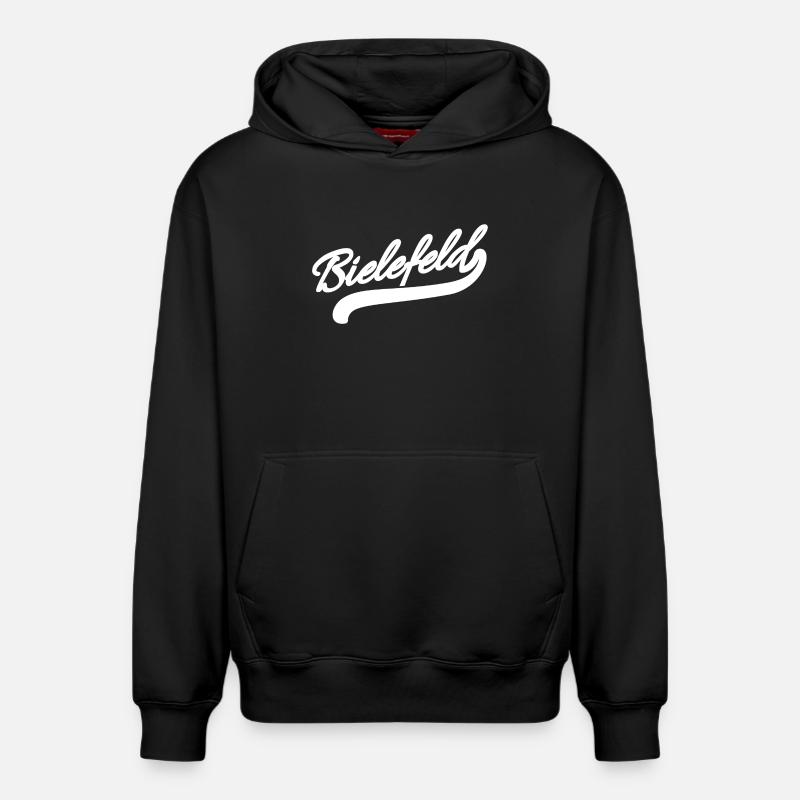 Bielefeld Rétro - Sweat à capuche unisexe décontracté en coton biologique – de SPREAD - noir