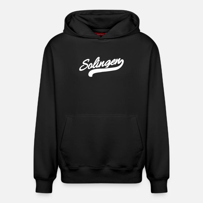 Solingen Rétro - Sweat à capuche unisexe décontracté en coton biologique – de SPREAD - noir