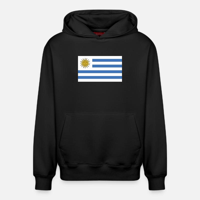 Drapeau national de l’Uruguay - Sweat à capuche unisexe décontracté en coton biologique – de SPREAD - noir