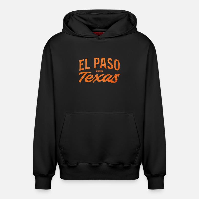 El Paso Texas Script Logo - Relaxed Unisex Organic Hoodie – von SPREAD - Schwarz