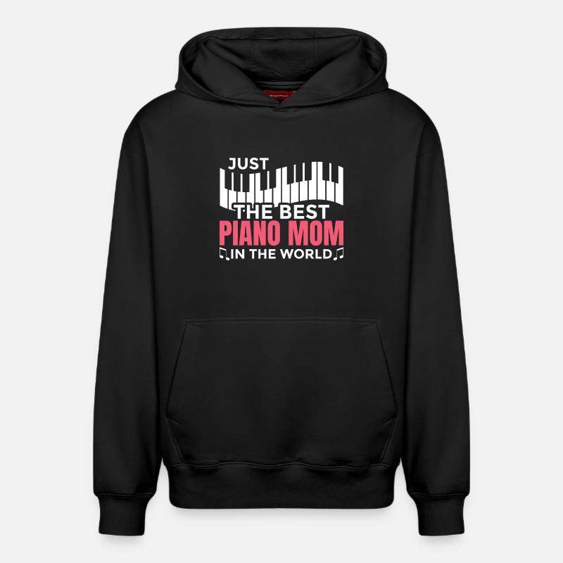 Mère Piano - Sweat à capuche unisexe décontracté en coton biologique – de SPREAD - noir