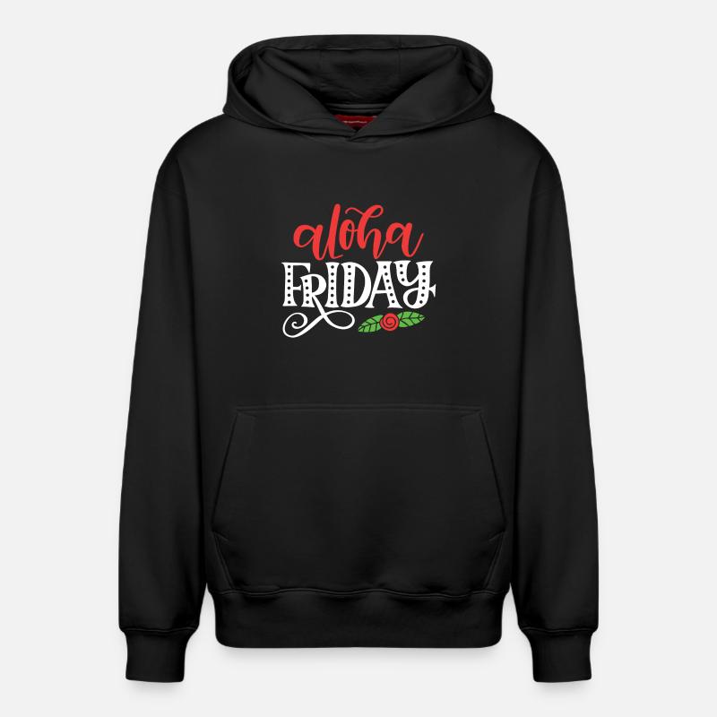 Aloha Vendredi - Sweat à capuche unisexe décontracté en coton biologique – de SPREAD - noir