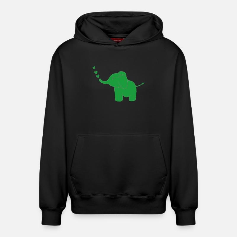 Vert éléphant - Sweat à capuche unisexe décontracté en coton biologique – de SPREAD - noir