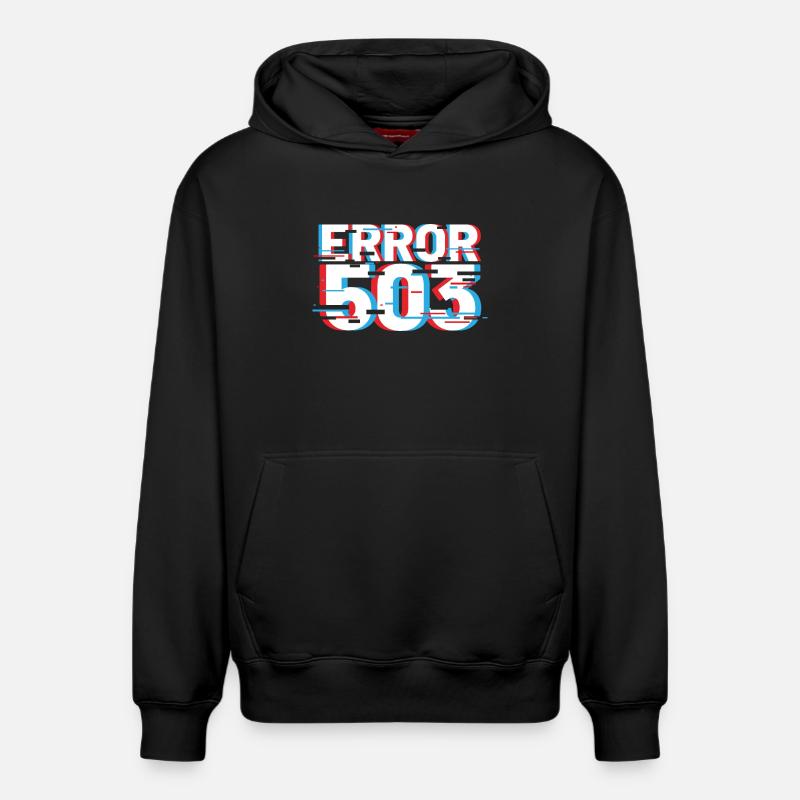 Erreur 503 Glitch - Sweat à capuche unisexe décontracté en coton biologique – de SPREAD - noir