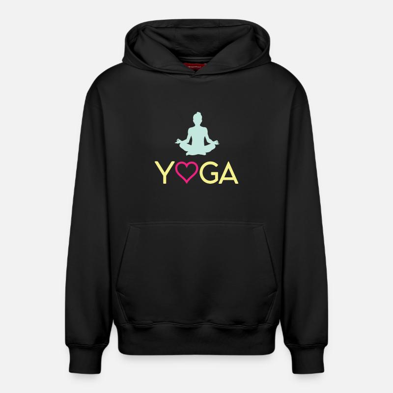 Yoga - Sweat à capuche unisexe décontracté en coton biologique – de SPREAD - noir