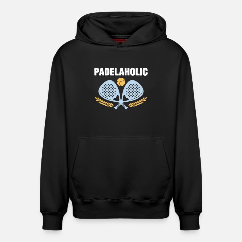 Padel Tennis Padelaholic - Sweat à capuche unisexe décontracté en coton biologique – de SPREAD - noir