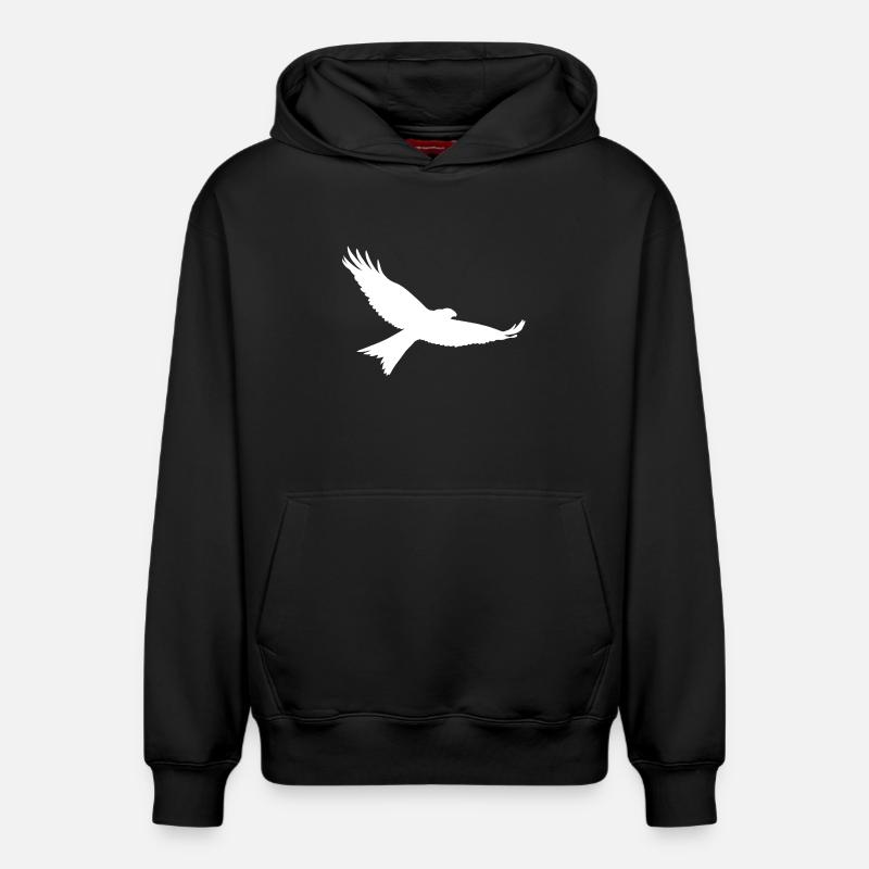 Oiseau de proie en blanc - Sweat à capuche unisexe décontracté en coton biologique – de SPREAD - noir