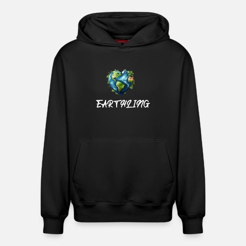 Citoyen terrien du monde - Sweat à capuche unisexe décontracté en coton biologique – de SPREAD - noir