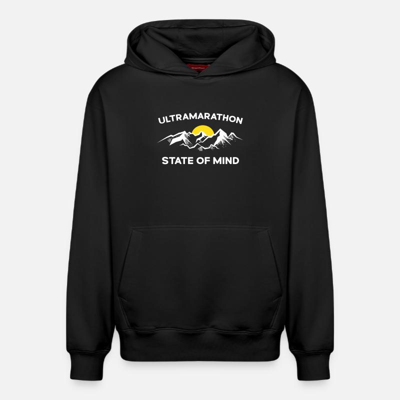 Ultramarathon - État d’ - Sweat à capuche unisexe décontracté en coton biologique – de SPREAD - noir