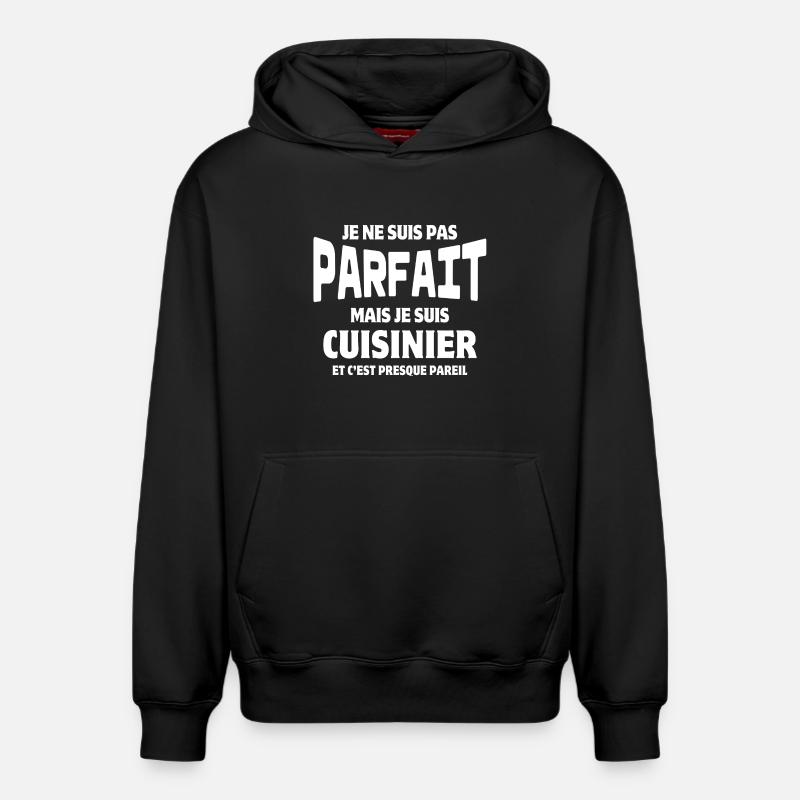 cuisiner, cuisinier, super cuisinier - Sweat à capuche unisexe décontracté en coton biologique – de SPREAD - noir