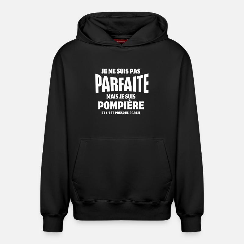 pompière, je suis pompière - Sweat à capuche unisexe décontracté en coton biologique – de SPREAD - noir