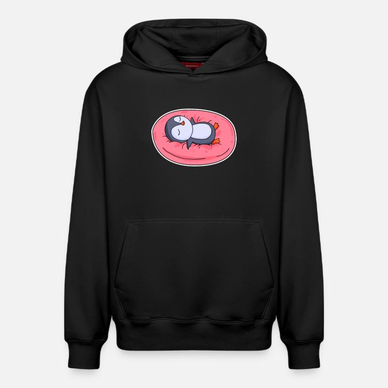 Pingouin - Sweat à capuche unisexe décontracté en coton biologique – de SPREAD - noir