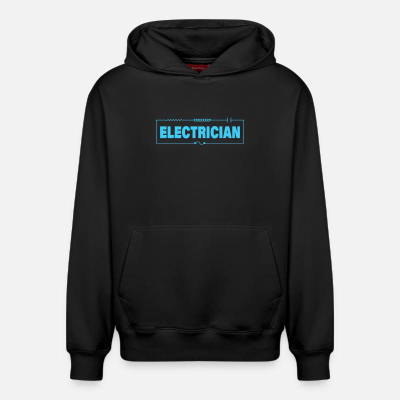ÉLECTRICIEN - Sweat à capuche unisexe décontracté en coton biologique – de SPREAD - noir