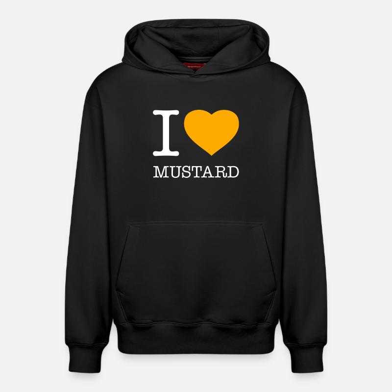 J’AIME LA MOUTARDE Senf - Sweat à capuche unisexe décontracté en coton biologique – de SPREAD - noir