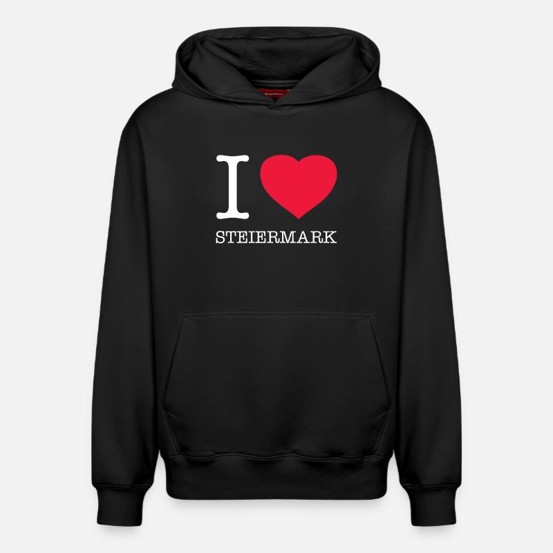 J’AIME LA STYRIE - Sweat à capuche unisexe décontracté en coton biologique – de SPREAD - noir