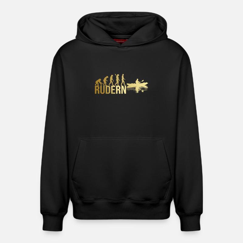 Evolution Rudern - Relaxed Unisex Organic Hoodie – von SPREAD - Schwarz