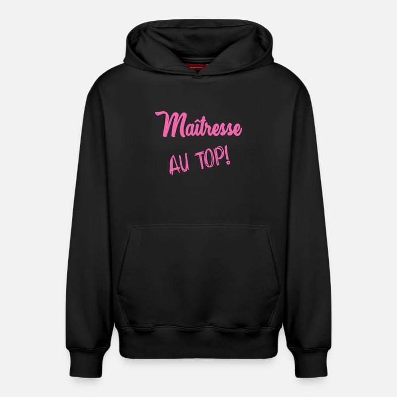 MAÎTRESSE. MERCI. MERCI MAÎTRESSE - Sweat à capuche unisexe décontracté en coton biologique – de SPREAD - noir