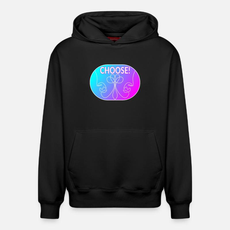 Dessin au trait - Choisir - Sweat à capuche unisexe décontracté en coton biologique – de SPREAD - noir